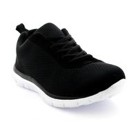 VIVA Get Fit Womens Mesh Running Trainers Athletic Walk Gym Shoes Sport - 10 - Black/White