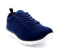 Get Fit Women's Lightweight Running Trainers - Breathable Mesh Gym Shoes with Cushioned Sole - Comfortable Walking & Fitness Sneakers - Lace-Up Athletic Footwear - Navy - 6-39