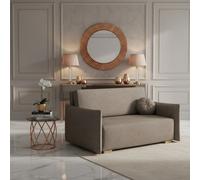Viva Glov Iii Sofa Bed With Sleep Function Storage Container Chipboard Wooden Frame Sinuous Spring 154X98X85Cm Brown