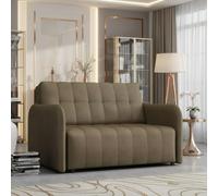 Viva Grand Ii Upholstered Living Room Sofa Bed With Wooden Legs Wave Spring Frame Bedding Storage 85X125X98Cm Beige