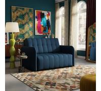 Viva Grand Ii Upholstered Sofa Bed Sleeping Function Storage Wooden Legs 85 125 98 Cm Blue