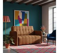 Viva Grand Ii Upholstered Sofa Bed Sleeping Function Storage Wooden Legs 85 125 98 Cm Brown