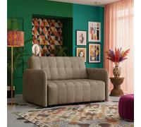 Viva Grand Ii Upholstered Sofa Bed Sleeping Function Storage Wooden Legs 85 125 98 Cm Capuccino
