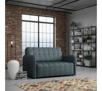 Viva Grand Ii Upholstered Sofa Bed Sleeping Function Storage Wooden Legs 85 125 98 Cm Dark Grey