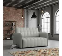 Viva Grand Ii Upholstered Sofa Bed Sleeping Function Storage Wooden Legs 85 125 98 Cm Light Grey