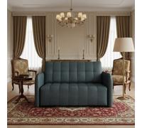 Viva Grand Ii Upholstered Sofa Bed With Wooden Legs Wooden Frame Bed Storage Freestanding Back 85X125X98Cm Dark Grey