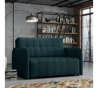 Viva Grand Ii Upholstered Sofa Bed With Wooden Legs Wooden Frame Bed Storage Freestanding Back 85X125X98Cm Turquoise