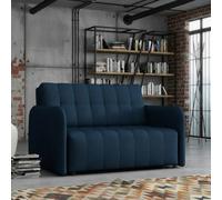 Viva Grand Ii Upholstered Sofa Bed With Wooden Legs Wooden Frame Bed Storage Freestanding Back 85X125X98Cm Blue