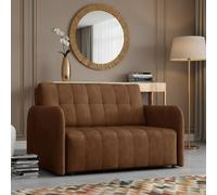 Viva Grand Ii Upholstered Sofa Bed With Wooden Legs Wooden Frame Bed Storage Freestanding Back 85X125X98Cm Brown