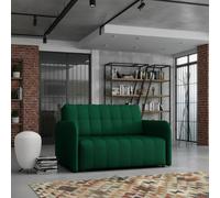 Viva Grand Ii Upholstered Sofa Bed With Wooden Legs Wooden Frame Bed Storage Freestanding Back 85X125X98Cm Green