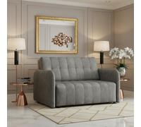 Viva Grand Ii Upholstered Sofa Bed With Wooden Legs Wooden Frame Bed Storage Freestanding Back 85X125X98Cm Grey