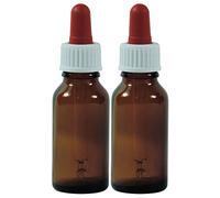 Viva-Haushaltswaren 2 Brown Glass Apothecary Bottles, Glass, brown, 20 ml
