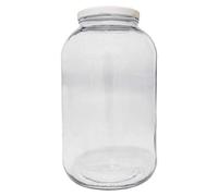 Viva Haushaltswaren # 62203 XXL Jam Jar 4250ml 'Glass Canister Storage Jar with White Screw Cap and Writable Label Storage Canister, Glass, Transparent, 15.9 x 15.9 x 27 cm