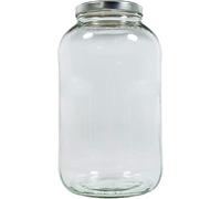 Viva-Haushaltswaren Gabriele Hesse e.K. XXL preserving jar, 4250 ml, with silver-coloured screw cap, storage jar, glass jar, includes writable label