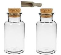 Viva Housewares Spice Jars with Cork Lid, Glass, transparent, 300 ml