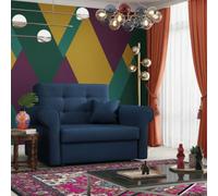 Viva I Silver Living Room Sofa Bed With Sleeping Function And Bedding Storage Polyurethane Foam 116X85X98Cm Blue