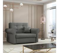 Viva I Silver Living Room Sofa Bed With Sleeping Function And Bedding Storage Polyurethane Foam 116X85X98Cm Grey