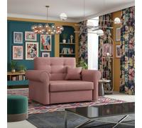 Viva I Silver Living Room Sofa Bed With Sleeping Function And Bedding Storage Polyurethane Foam 116X85X98Cm Pink