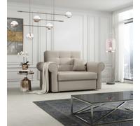 Viva I Silver Living Room Sofa Bed With Sleeping Function And Bedding Storage Polyurethane Foam 116X85X98Cm Beige