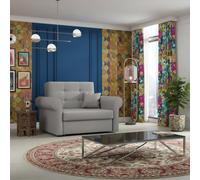 Viva I Silver Living Room Sofa Bed With Sleeping Function And Bedding Storage Polyurethane Foam 116X85X98Cm Light Grey