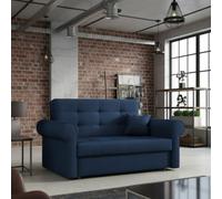 Viva Ii Sofa Bed With Sleeping Function Bedding Storage Hydrophobic Fabric Metal Legs 148X85X98Cm Blue