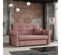 Viva Ii Sofa Bed With Sleeping Function Bedding Storage Hydrophobic Fabric Metal Legs 148X85X98Cm Pink