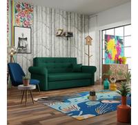 Viva Iii Sofa Bed Sleeping Function Storage Polyurethane Foam Wave Spring Metal Legs 168 85 98 Cm Green