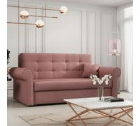 Viva Iii Sofa Bed With Sleeping Function And Storage Polyurethane Foam Wave Spring Metal Legs 168X85X98Cm Pink