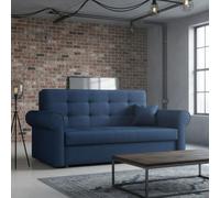 Viva Iii Sofa Bed With Sleeping Function And Storage Polyurethane Foam Wave Spring Metal Legs 168X85X98Cm Blue