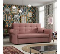 Viva Iii Sofa Bed With Sleeping Function And Storage Polyurethane Foam Wave Spring Metal Legs 168X85X98Cm Pink