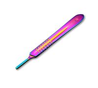 VIVA INSTRUMENTS Premium Surgical Scalpel Blades Handle Set No 3,4,7 and 9 Beaver Blade Holders Precision Crafted for Medical Surgical and Crafting Use Durable Sterilization (Titanium RANINBOW, No.3)