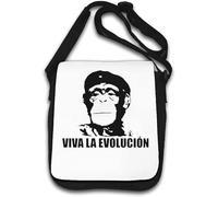 Viva La Evolucion Funny Chimp Art Shoulder Bag White
