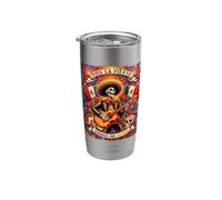 Viva la Fiesta Mexican Skeleton Playing Guitar Cinco De Mayo Stainless Steel Insulated Tumbler