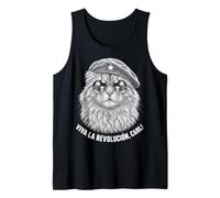Viva La Revolucion Carl Funny Cat Humor Tank Top