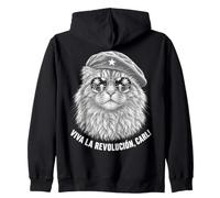 Viva La Revolucion Carl Funny Cat Humor Zip Hoodie