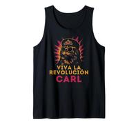 Viva La Revolucion Carl Funny Cat Tank Top