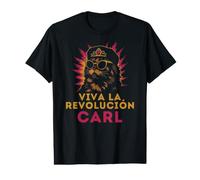 Viva La Revolucion Carl Funny Cat Value Graphic T-Shirt