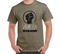 Viva La Revolution Cuba - Revolucion Men's T-Shirt (2XL, Khaki)