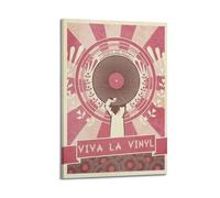 Viva La Vinyl Retro Poster Wall Art, Nostalgic Decor For Home And Music Space Artistic Wall Mural Modern Hanging Decor Poster20x30inch(50x75cm)