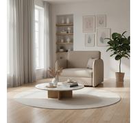 Viva Loft I Armchair Sleep Function Storage Wood Frame Metal Legs 95Cm Cappuccino