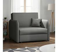Viva Loft I Armchair Sleep Function Storage Wood Frame Metal Legs 95Cm Grey