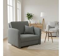 Viva Loft I Armchair Sleep Function Storage Wood Frame Metal Legs 95Cm Grey2