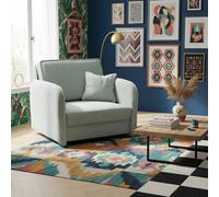 Viva Loft I Armchair Sleep Function Storage Wood Frame Metal Legs 95Cm Light Grey