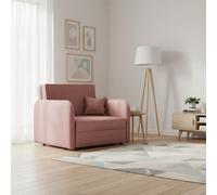 Viva Loft I Armchair Sleep Function Storage Wood Frame Metal Legs 95Cm Pink