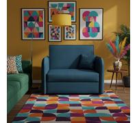 Viva Loft I Armchair Sleep Function Storage Wood Frame Metal Legs 95Cm Turquoise