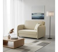 Viva Loft Ii Sofa Bed With Sleep Function Storage Container Chipboard Wooden Frame Metal Legs 127Cm Width Cream
