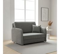 Viva Loft Ii Sofa Bed With Sleep Function Storage Container Chipboard Wooden Frame Metal Legs 127Cm Width Grey 2