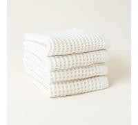 Viva Maison Premium Waffle Hand Towels Pack of 4 Extra Large 20x35 inch - 100% Turkish Cotton, Waffle Weave, Quick Dry, Lint Free, Super Absorbent, Thin Hand Bath Towel (White, Set of 4 Hand Towels)