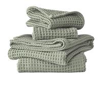 Viva Maison Waffle Towel Set Quick Dry Thin | 2 Bath Towels | 2 Hand Towels | 100% Turkish Cotton Waffle Towels | Luxury Sage Green Towels Sets (Sage, 2 Bath & 2 Hand Towel Set)