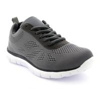 VIVA Men's Get Fit Mesh Running Trainers Athletic Walking Gym Shoe Sport Run in Grey | Size: 8 Viva Grey 8